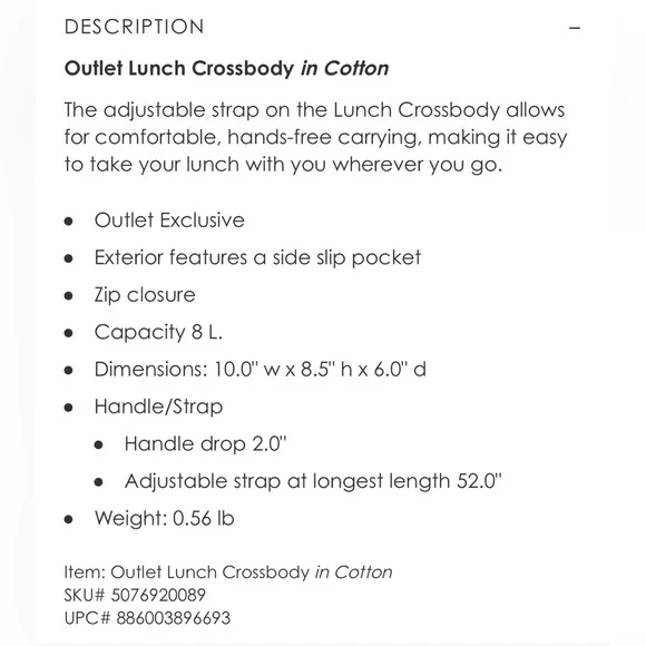 Vera Bradley Lunch Crossbody in Moonless Night (Black) Quilted - Picture 4 of 4